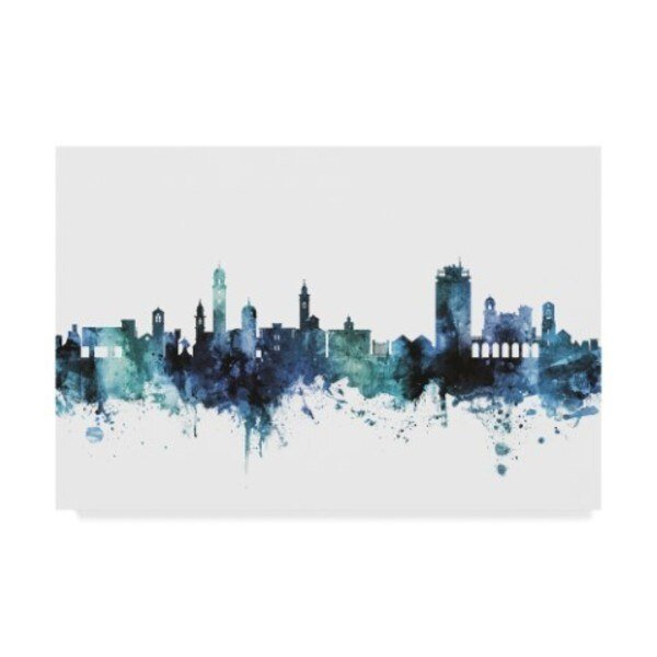 Michael Tompsett 'Lugano Switzerland Blue Teal Skyline' Canvas Art, 22x32, Trademark Fine Art, Mfr#: MT01653-C2232GG